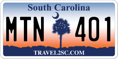 SC license plate MTN401