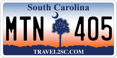 SC license plate MTN405