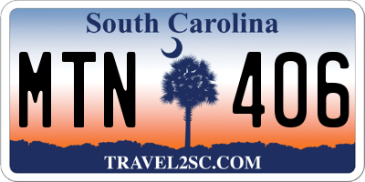 SC license plate MTN406