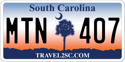 SC license plate MTN407