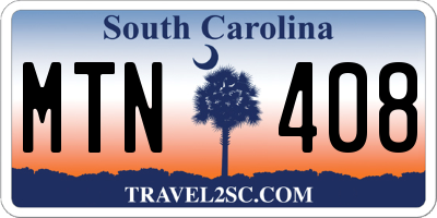 SC license plate MTN408