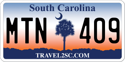 SC license plate MTN409