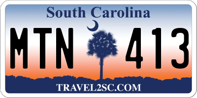 SC license plate MTN413