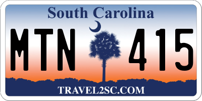 SC license plate MTN415