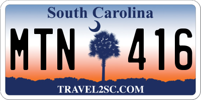 SC license plate MTN416
