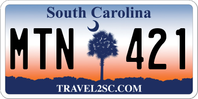 SC license plate MTN421