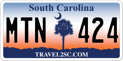 SC license plate MTN424