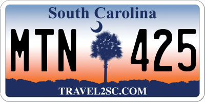 SC license plate MTN425