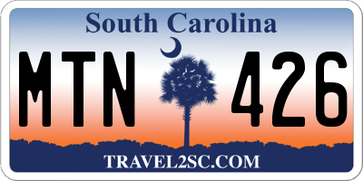 SC license plate MTN426