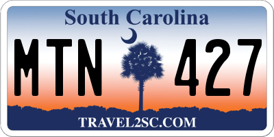 SC license plate MTN427