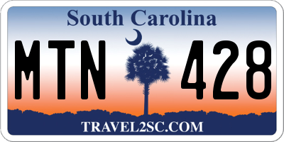 SC license plate MTN428