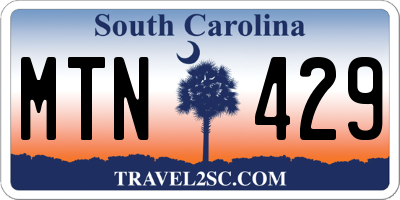 SC license plate MTN429