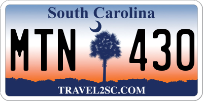 SC license plate MTN430