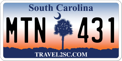 SC license plate MTN431