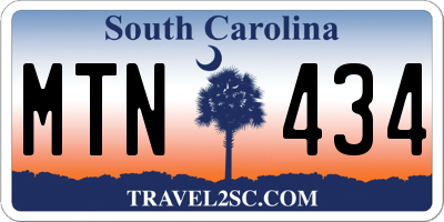 SC license plate MTN434