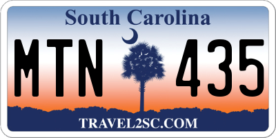 SC license plate MTN435