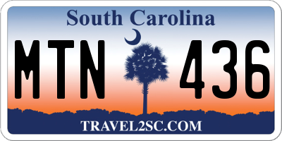 SC license plate MTN436