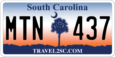SC license plate MTN437