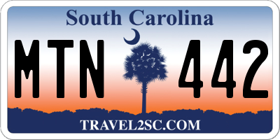 SC license plate MTN442