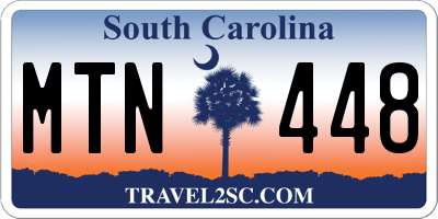 SC license plate MTN448