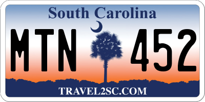SC license plate MTN452