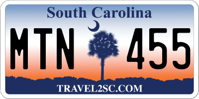SC license plate MTN455