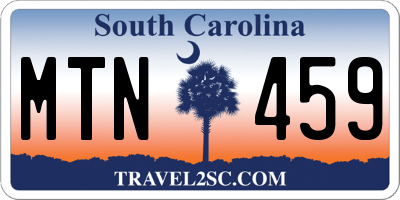 SC license plate MTN459