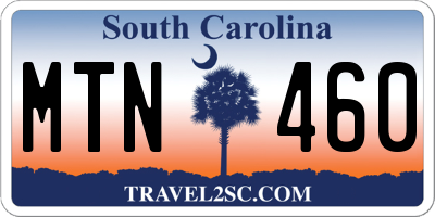 SC license plate MTN460
