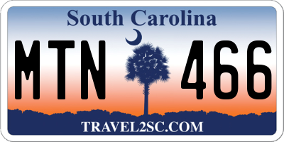 SC license plate MTN466