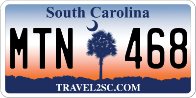 SC license plate MTN468