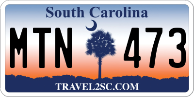 SC license plate MTN473