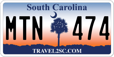 SC license plate MTN474