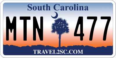 SC license plate MTN477