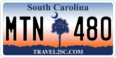 SC license plate MTN480