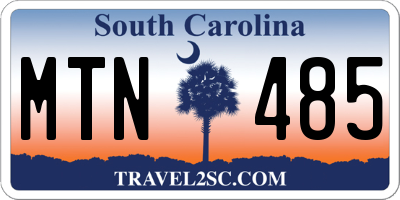 SC license plate MTN485