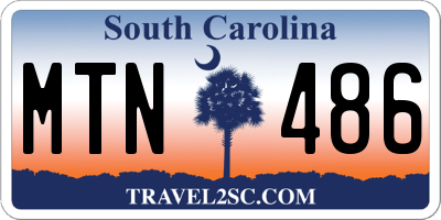 SC license plate MTN486