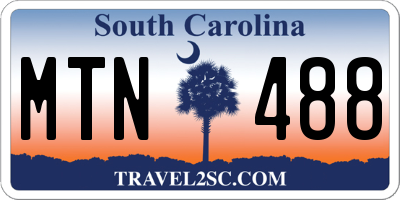 SC license plate MTN488