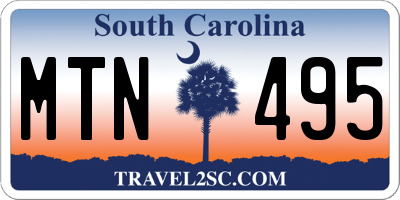 SC license plate MTN495