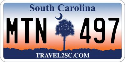 SC license plate MTN497