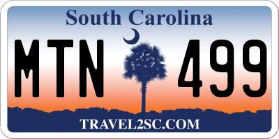 SC license plate MTN499