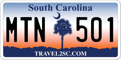 SC license plate MTN501