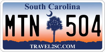 SC license plate MTN504