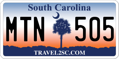 SC license plate MTN505