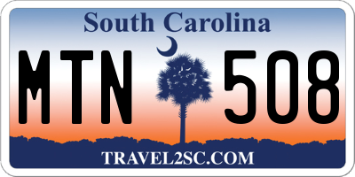 SC license plate MTN508
