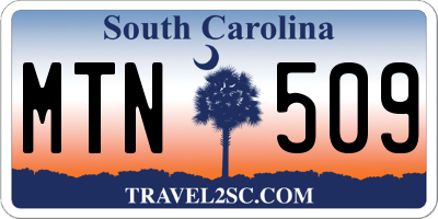 SC license plate MTN509