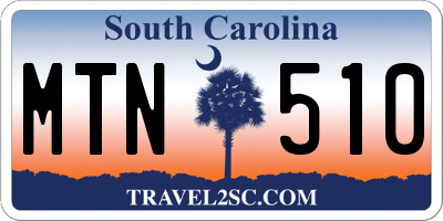 SC license plate MTN510