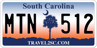 SC license plate MTN512