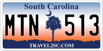 SC license plate MTN513