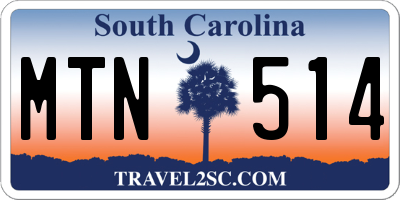SC license plate MTN514