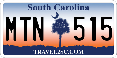 SC license plate MTN515